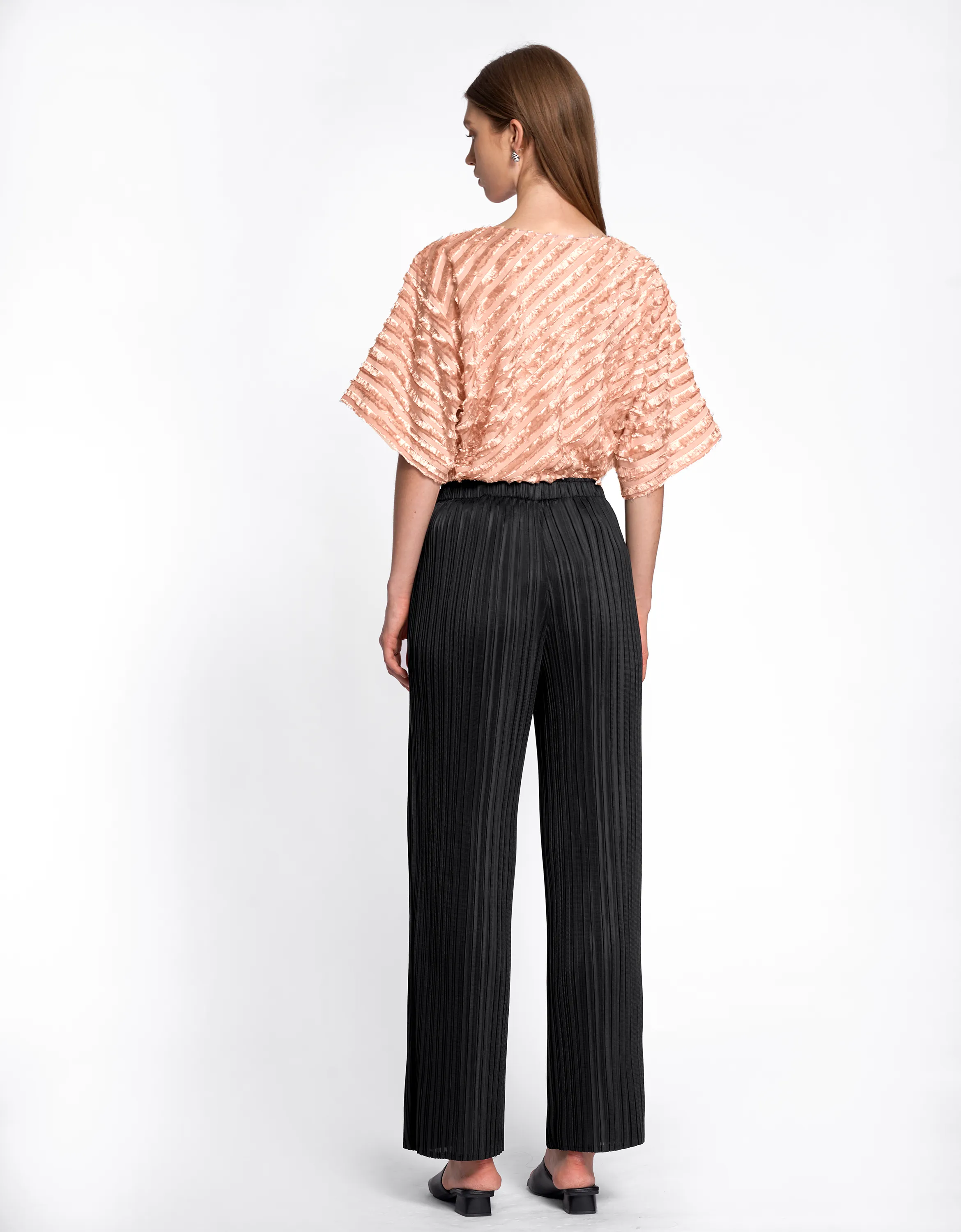 Straight Leg Pleated Trousers