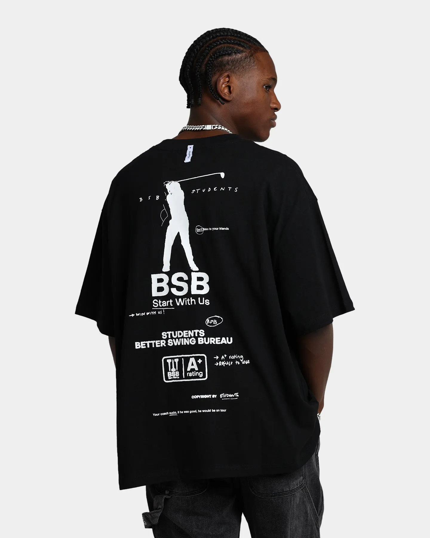 Students Golf Better Swing Bureau T-Shirt Black