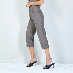 Tailored pinstripe pants with cuffed hem wholesale