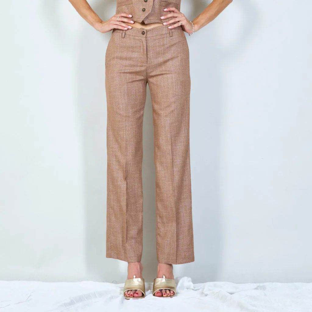 Textured tailored pants with pleats wholesale