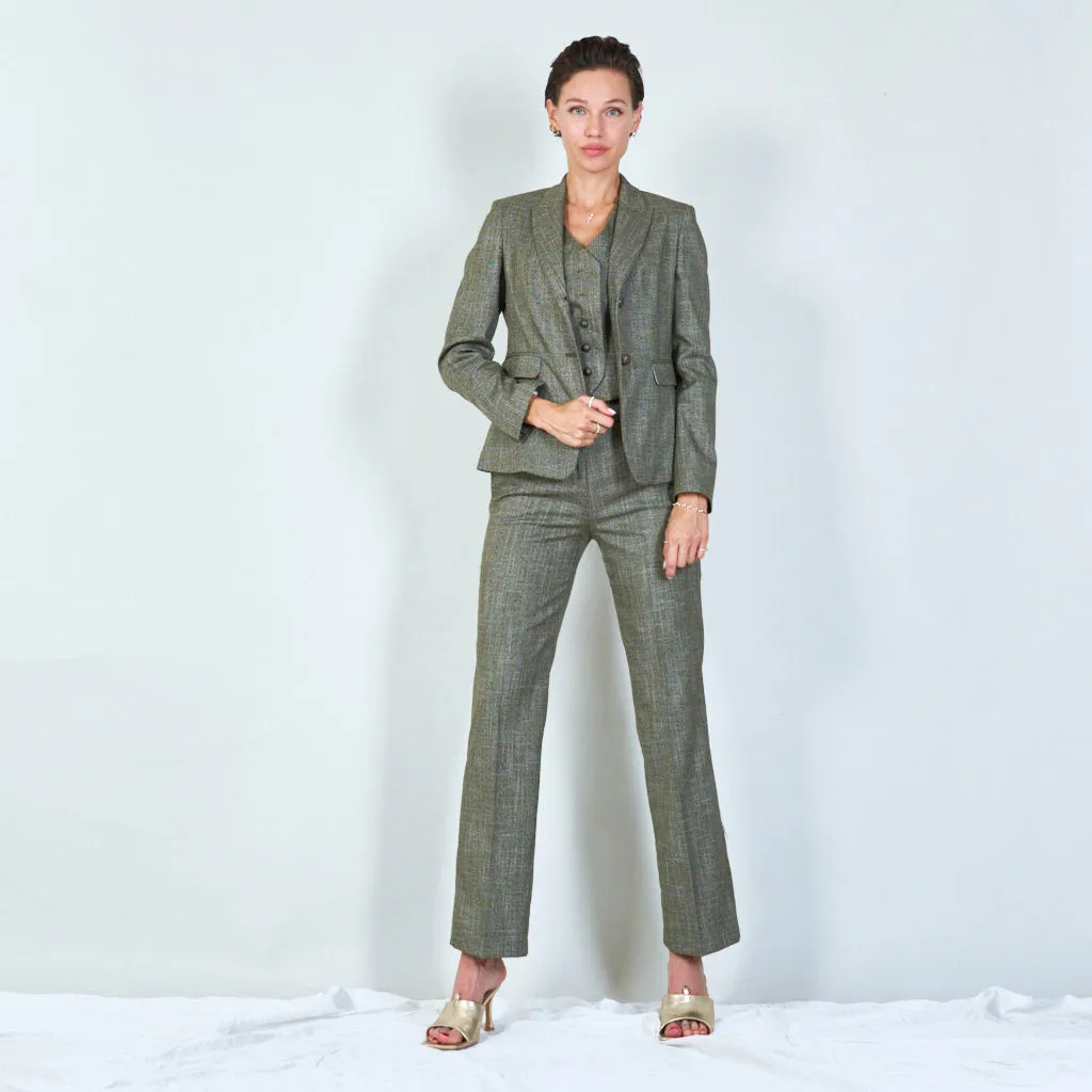Textured tailored pants with pleats wholesale