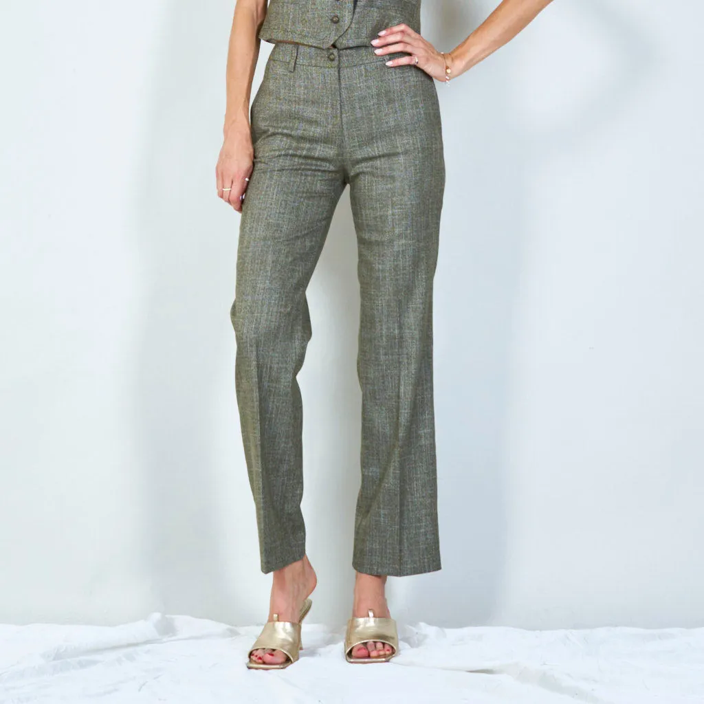 Textured tailored pants with pleats wholesale