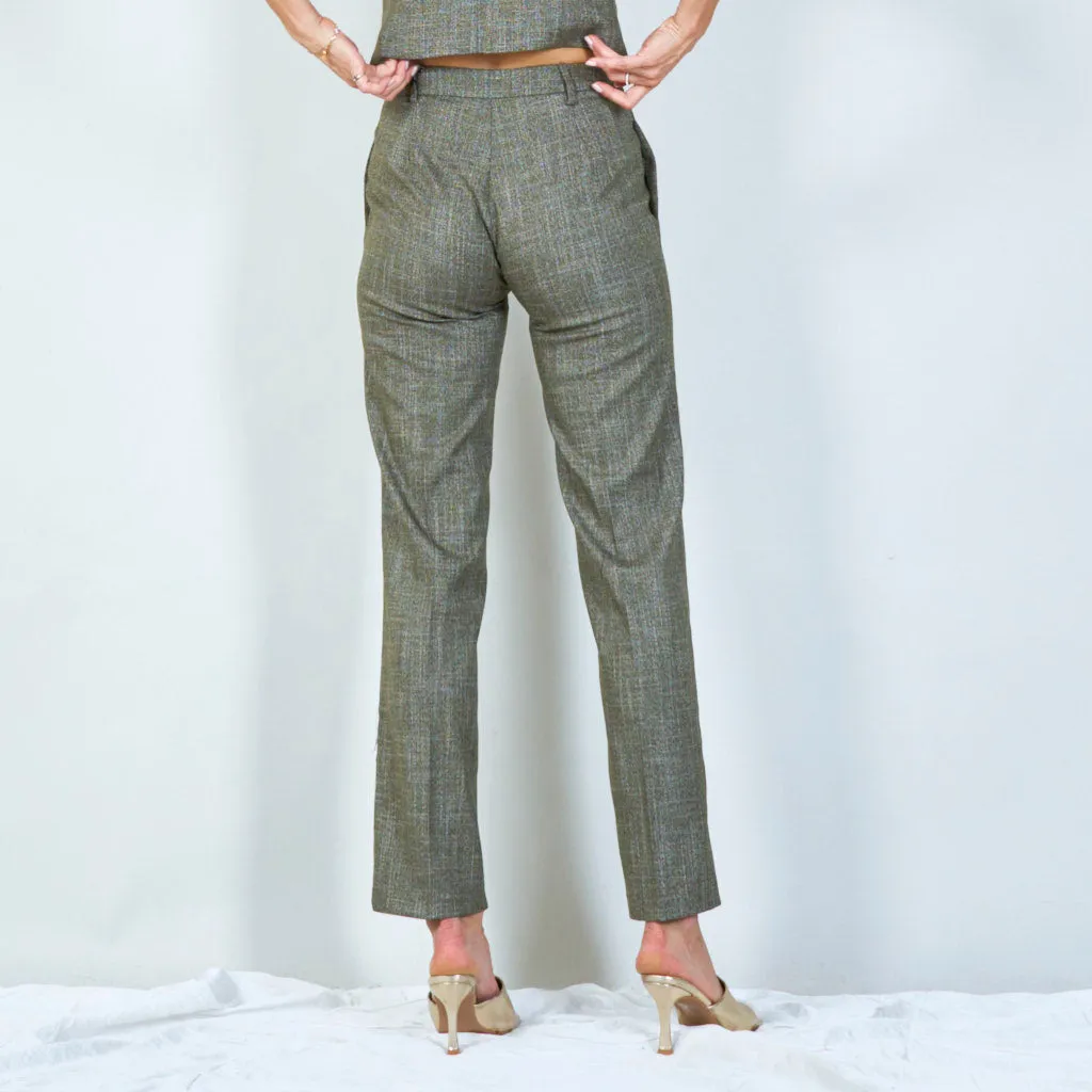 Textured tailored pants with pleats wholesale
