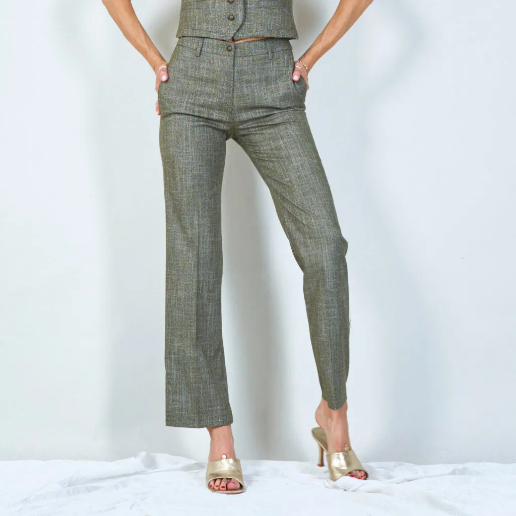 Textured tailored pants with pleats wholesale