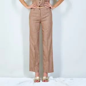 Textured tailored pants with pleats wholesale