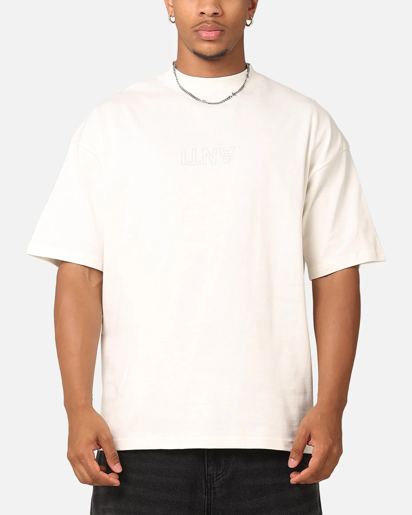 The Anti Order Anti XY Mock Neck T-Shirt Off White