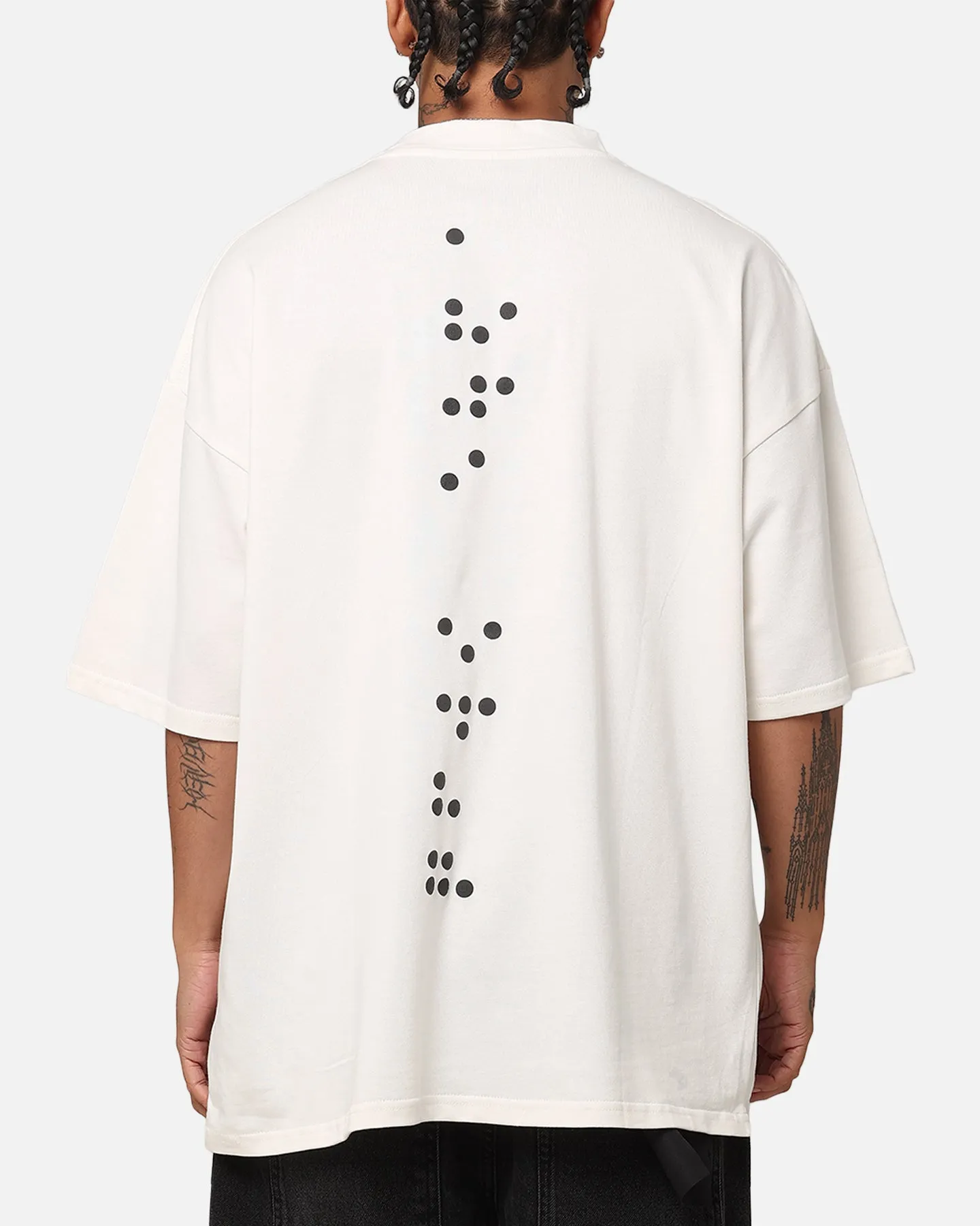 The Anti Order Brail Mock Neck T-Shirt Off White/Black