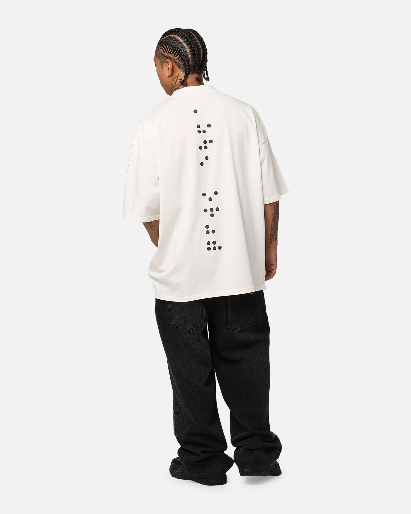 The Anti Order Brail Mock Neck T-Shirt Off White/Black