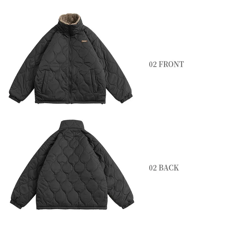 THICKENED FLEECE-LINED REVERSIBLE WEAR CASUAL COAT