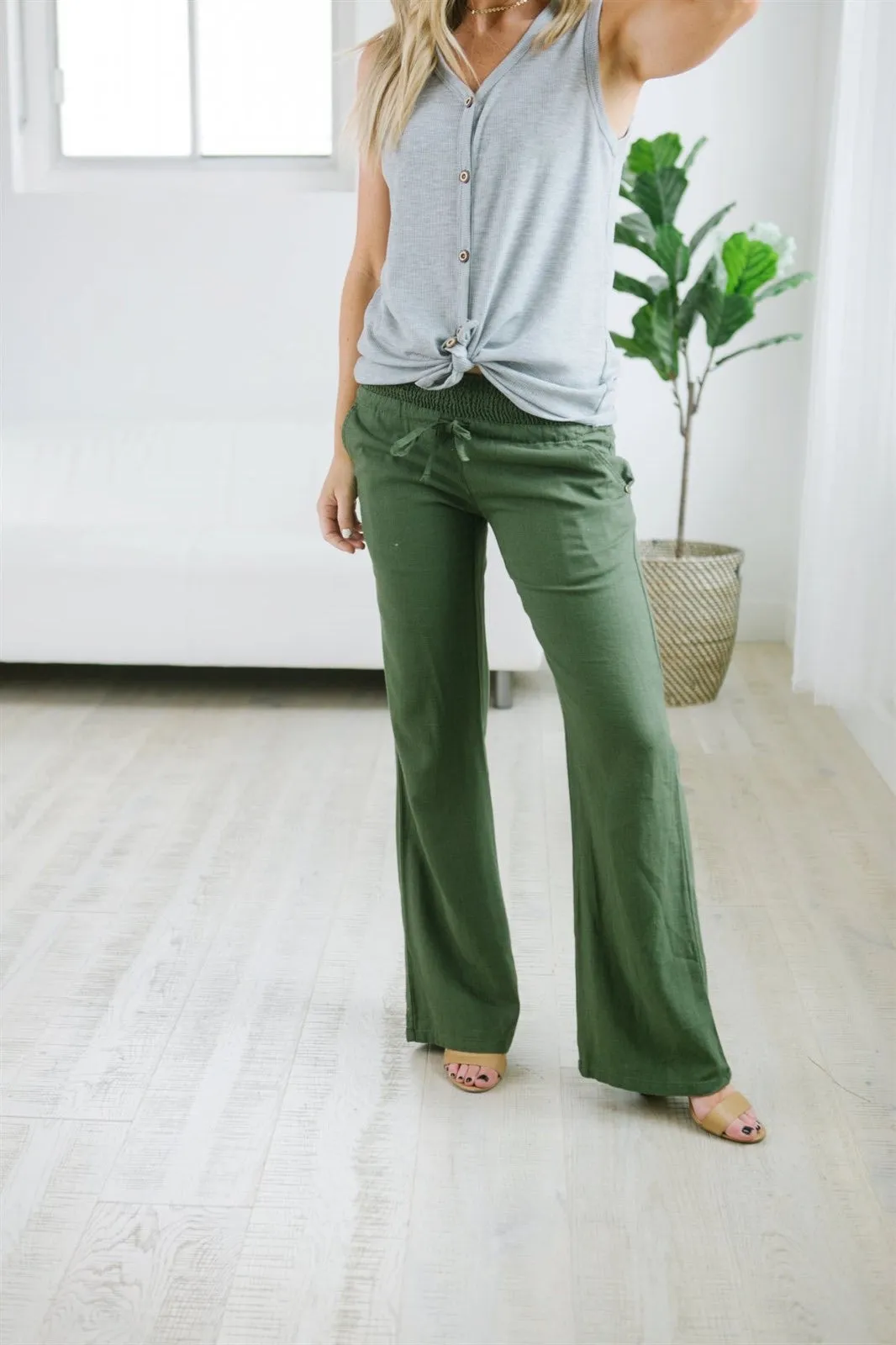 Tie Waist Linen Pants
