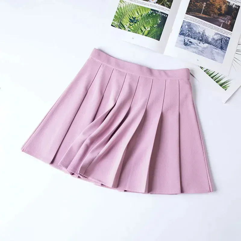 Women Harajuku Sweet Fresh Feeling High Waist Pleated Skirt