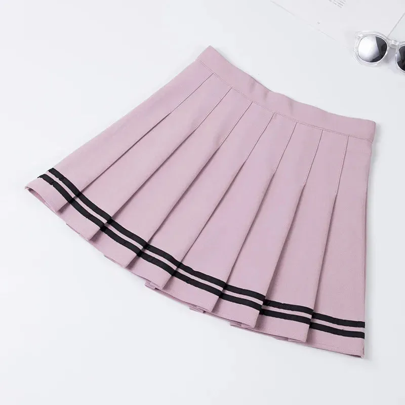 Women Harajuku Sweet Fresh Feeling High Waist Pleated Skirt