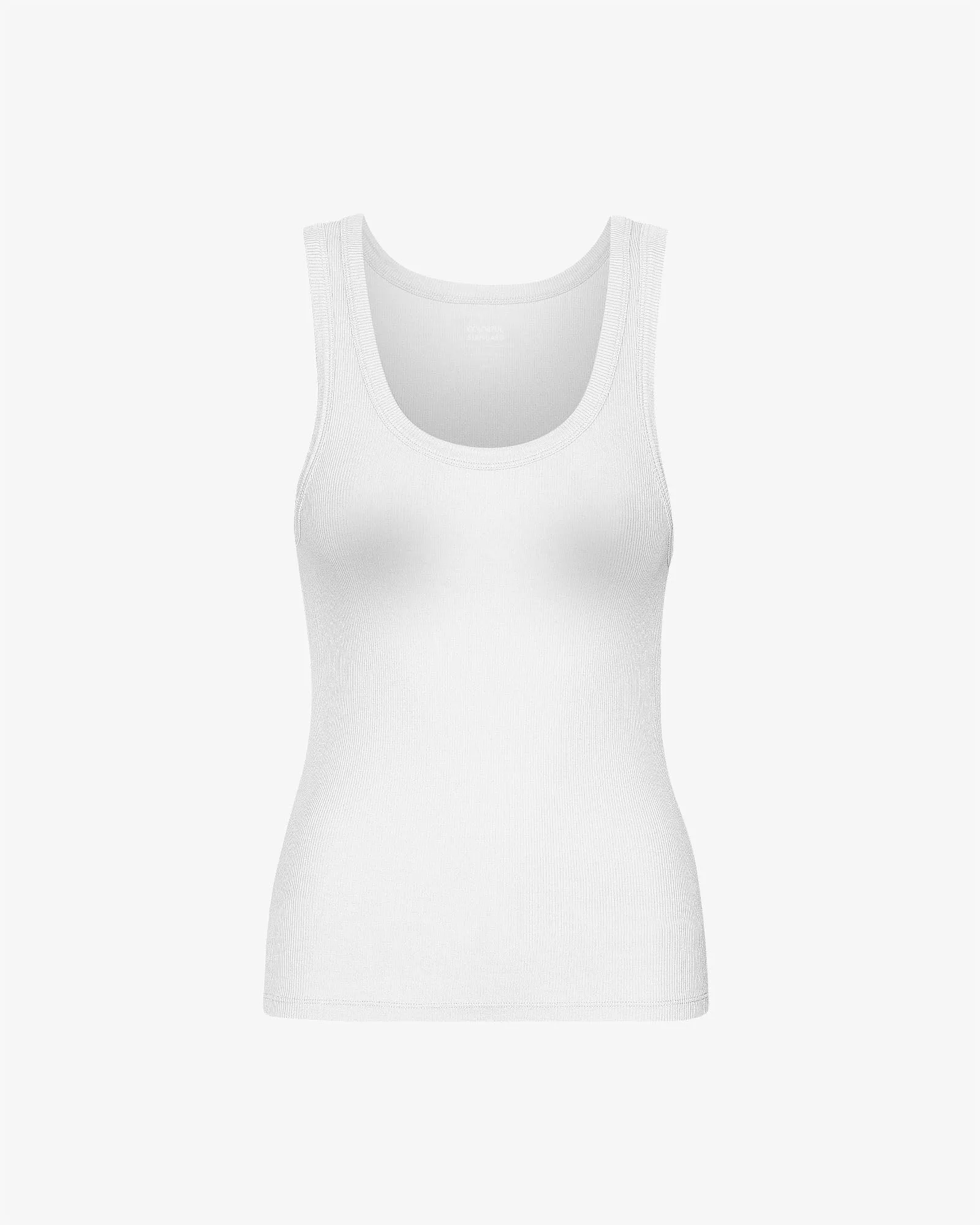 Women Organic Rib Tank Top - Optical White