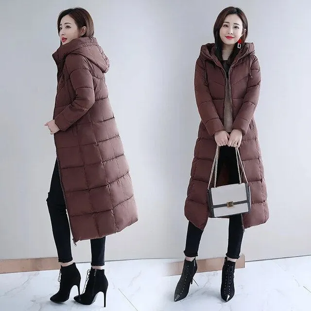 Women's Luxurious Slim-Fit Parka Down Jacket with Hood and Zipper | Ideal for Autumn/Winter