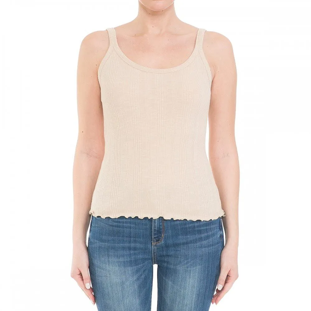 Womens-Ribbed Knit Camisole Tank Top Shirt