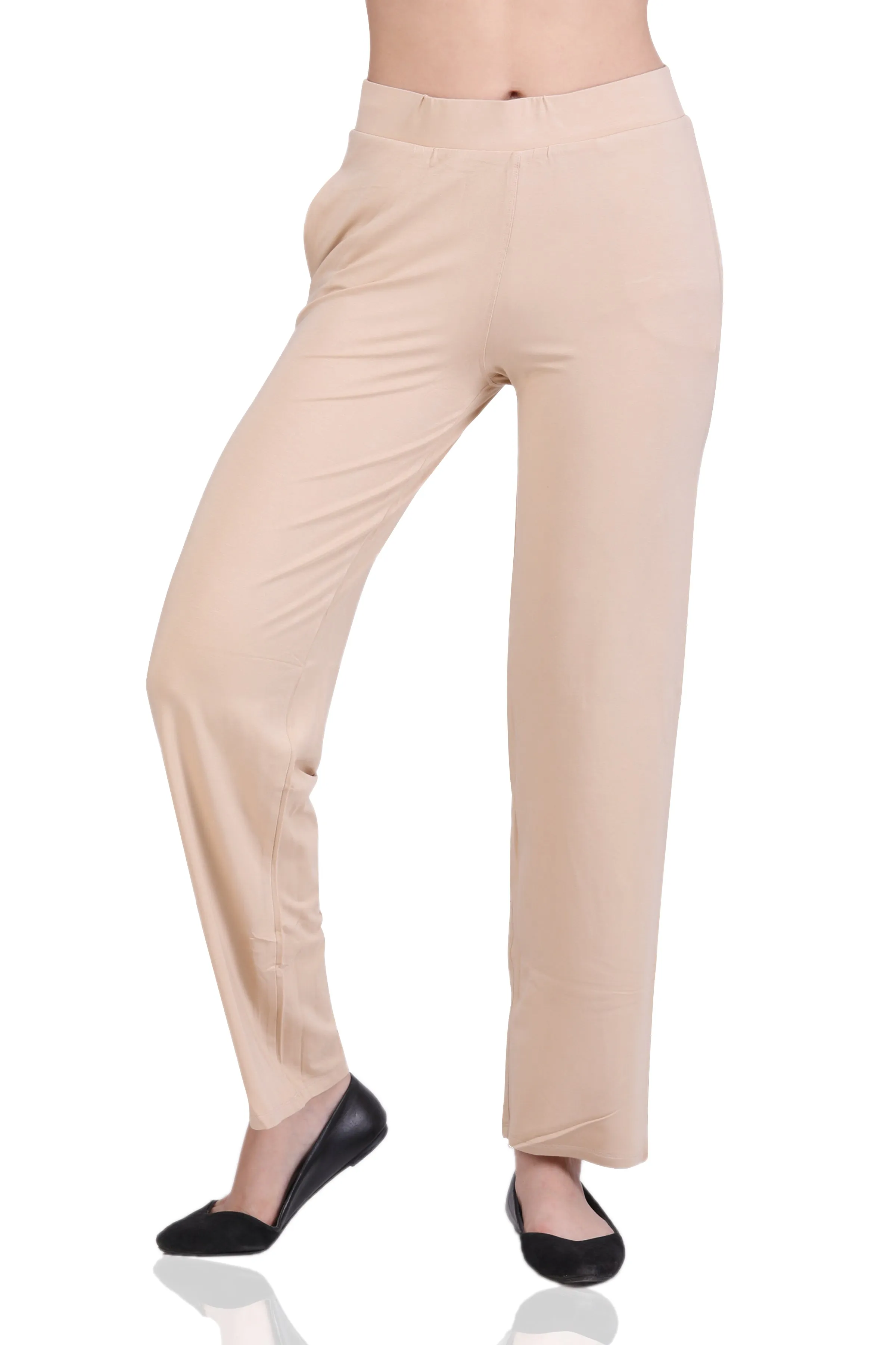 WOMEN'S SOLID REGULAR FIT PARALLEL PANT