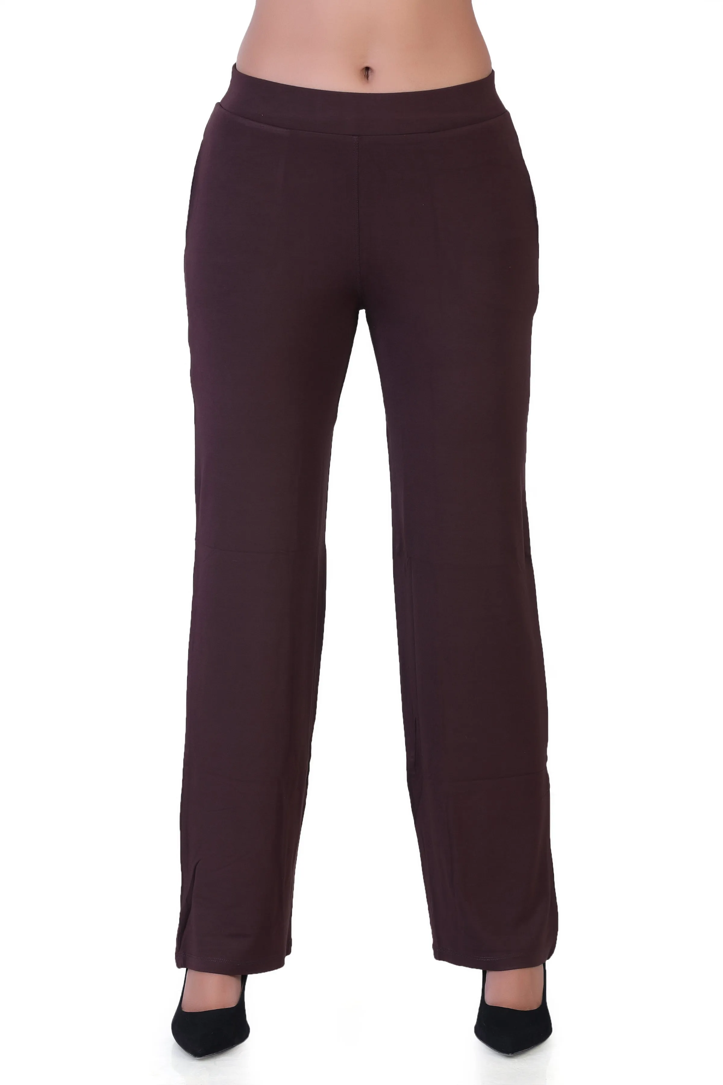 WOMEN'S SOLID REGULAR FIT PARALLEL PANT
